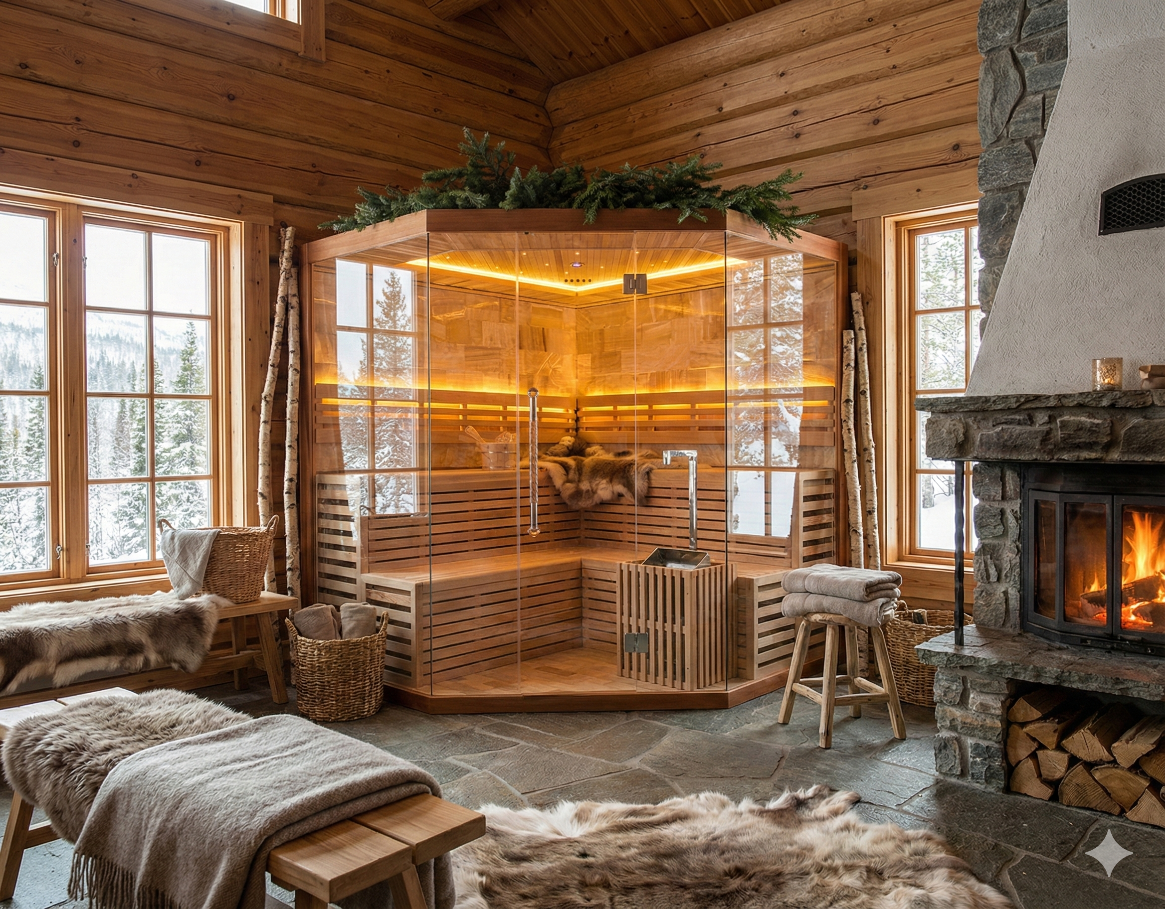 Nordische Panorama-Luxussauna