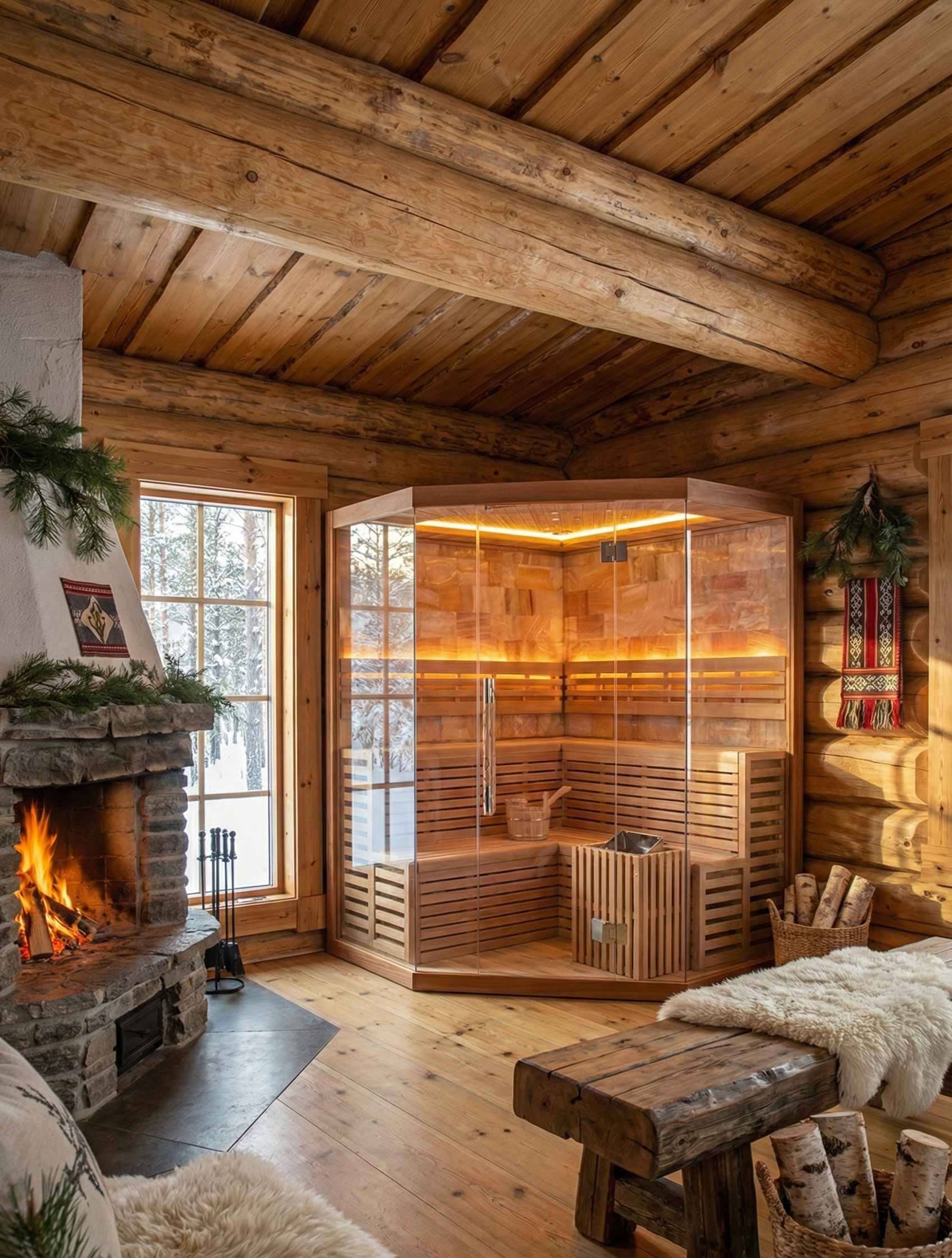 Nordische Panorama-Luxussauna